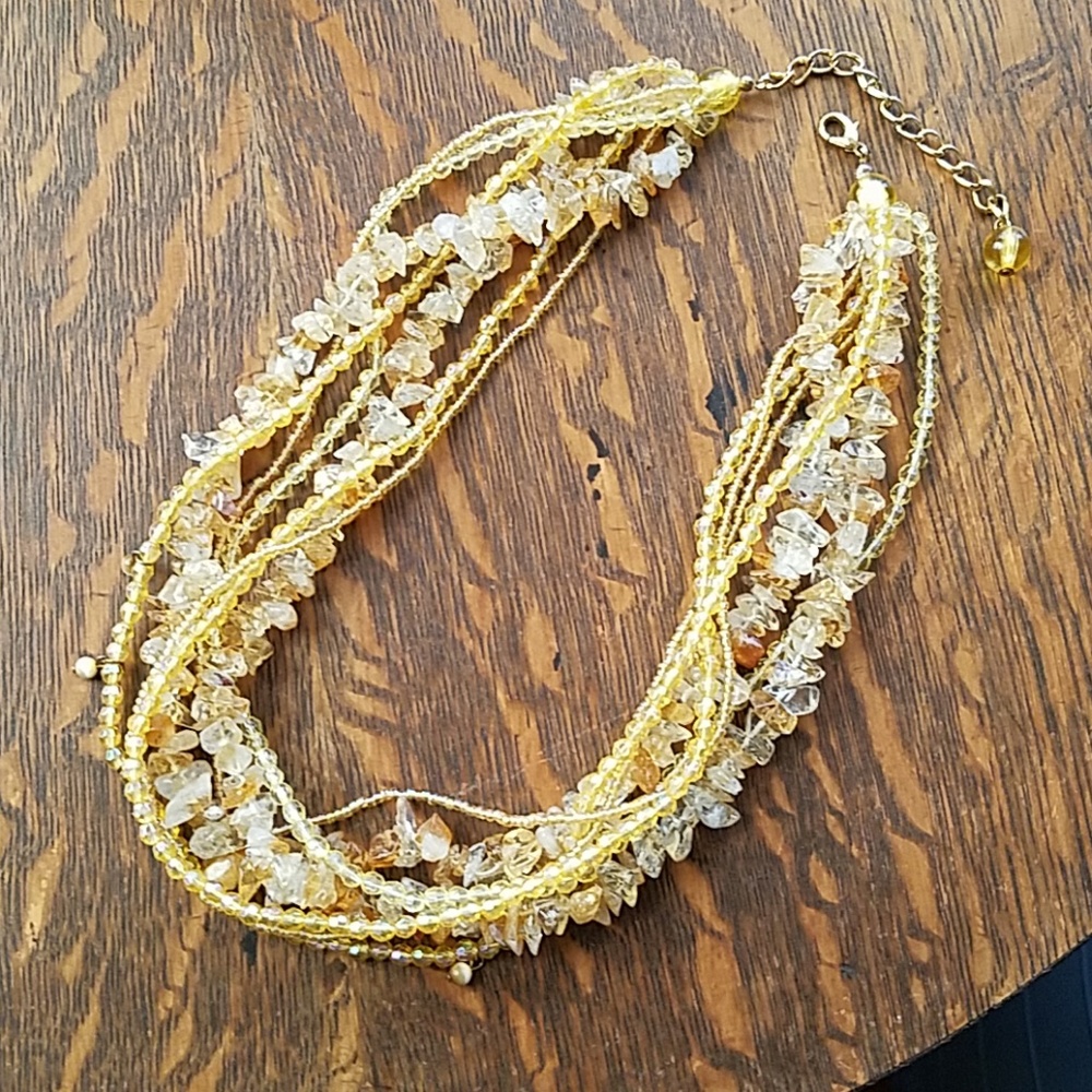 BOHO YELLOW QUARTZ & CRYSTAL NECKLACE - Picture 3 of 6
